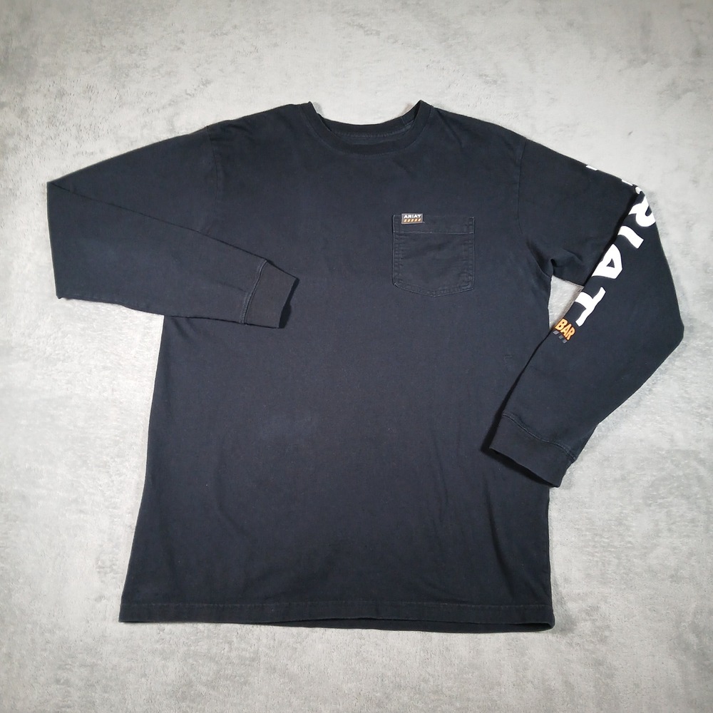 Ariat Rebar Pocket T-Shirt Mens M Black Solid Regular Modern Cotton Workwear